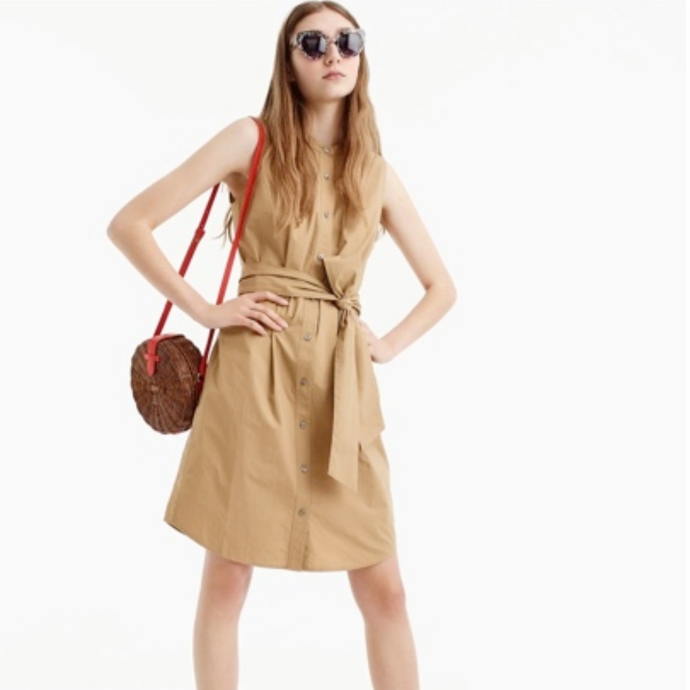J Crew Sleeveless Cotton Poplin Dress